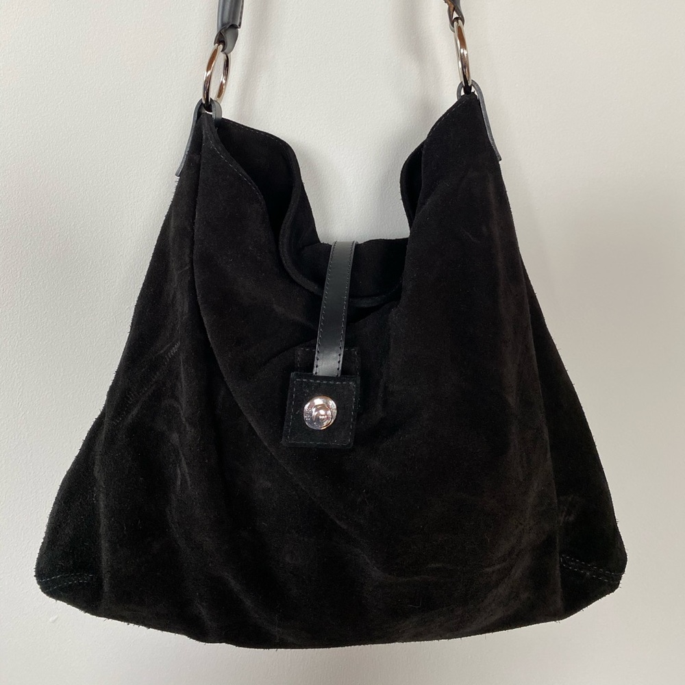 Spinneybeck Black Suede leather hobo bag. New!